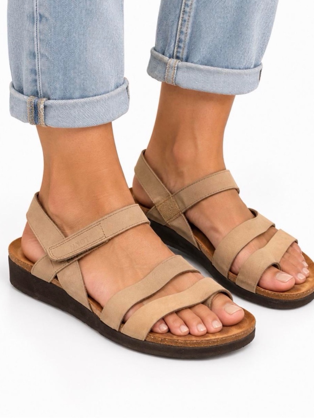 $180 - Naot Beige Leather Strappy Comfort Sandals | EU 40